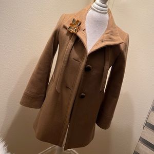 J•Crew Botton Down Winter Coat with Brooch